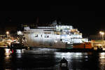 Das Fährschiff ISLE OF ISHMOR (IMO: 9142605) wurde im Jahr 1997 gebaut und ist für Irish Ferries im Einsatz (Calais, Juli 2024)