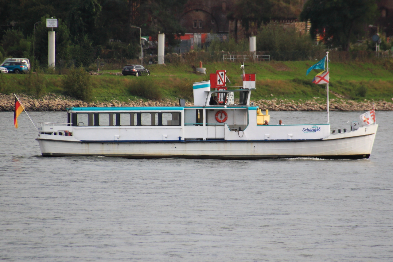 Rheinfähre SCHÄNGEL (ENI: 4307260) der Gilles Personenschifffahrt GmbH. Koblenz am 23.09.2024.