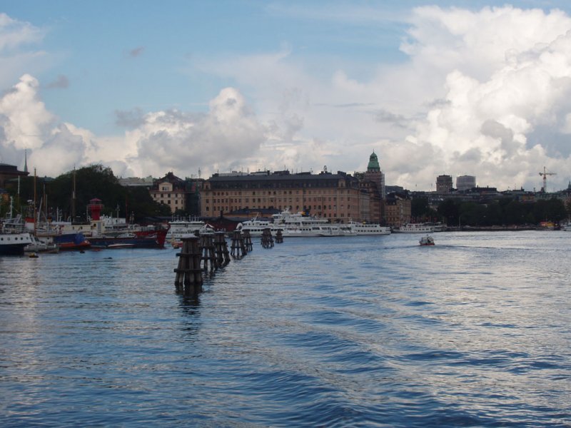 Stockholm-Schiffe in Skeppsholmen und Nybrokajen