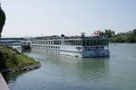 KFGS River Princess, Heckansicht, am Anleger in Breisach am Rhein, Juli 2024