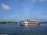 Schaufelraddampfer SCHLEI PRINCESS auf der Schlei kurz vor der Anlegestelle von Sieseby (Kreis Rendsburg/Eckernförde, 22. Mai 2010)