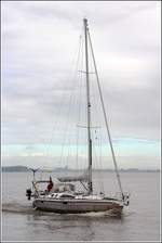 Segelyacht NOW auf der Elbe Höhe Stadersand. 07.09.2020