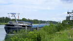 GMS Coppia II, hat in Breisach am Rhein angelegt, L=73m, Tonnage 2413t, Baujahr 2008, Europ-Nr.06105074, Juli 2024