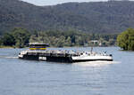 TMS ALLEGRETTO ENI 02339849 L. 110 m B.11,45 m T.2876 Flagge Deutschland auf dem Rhein zu Berg am 29.07.2024 in Andernach.