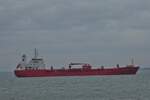 Chemikalientanker STEN MOSTER, IMO 9341184, BJ 2006,L 144 m, B 23 m, Flagge Norwegen, gesehen auf der Schelde nahe Vlissingen.