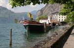 Vierwaldstttersee-Kiesfrachter  MS St. Gotthard  bei Flelen (03.05.2010)