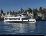 Vierwaldstättersee - Motorschiff GOTTHARD im Hafenbecken von Luzern am 2024.10.21