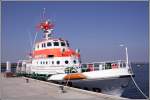 Der Seenotkreuzer FRITZ BEHRENS gehrt zur 23,3 m Klasse der DGzRS. Hier ist er am 29.08.2005 auf seiner Station im Hafen der Greifswalder Oie zu sehen.