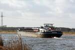 GMS  AALIYAH  (04403470 , 80 x 9,50m) am 01.02.2024  auf dem  ELBE-HAVEL-KANAL  zw. der Schleuse Zerben und Ihleburg Richtung Burg in Fahrt.