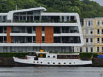 Das ehemalige Fahrgastschiff LIBELLE wurde 1934 gebaut und ist heute ein privates Wohnschiff.