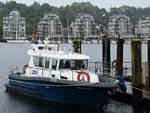 Das Polizeiboot BRUNSWIK war Anfang Juni 2024 in Flensburg zu sehen.