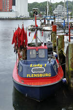 Das Fischereiboot Lady I hatte Anfang Juni 2024 in Flensburg festgemacht.