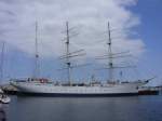 Segelschulschiff  Gorch Fock  im Stralsunder Hafen am 16.08.2010.