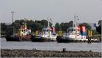 Die Schlepper BUGSIER 17, BLUMENTHAL und BRAKE liegen im Neustädter Hafen in Bremen. 23.08.2017