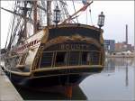 Heckspiegel der HMS BOUNTY. Bremerhaven, 26.07.2011.