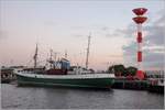 Das Museumsschiff ROS 223 GERA liegt unterhalb des Fischereihafen Oberfeuers im Fischereihafen 1 in Bremerhaven. Die GERA ist der letzte in Deutschland erhaltene Seitenfänger. 09.10.2017