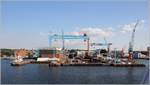 In Kiel-Gaarden liegen die Werften German Naval Yards und ThyssenKrupp Marine Systems in unmittelbarer Nachbarschaft. 17.07.2018