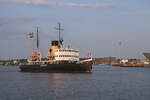 Am Abend des 20.08.2024 kam pünktlich um 19.00 Uhr der historische Eisbrecher die Stettin, von Travemünde kommend, im Kieler Hafen an.