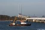 Die Ranzow am 18. Mrz 2009 beim Bojen legen im Strelasund vor Stralsund.