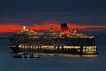 QUEEN ANNE (Cunard) am Morgen des 12.12.2024 im Hafen von Lissabon / Portugal