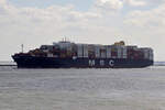 Containerschiff  MSC YASHI B  vor Maasvlakte/Rotterdam 5.6.2024