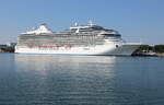 Die Marina der US-amerikanischen Reederei Oceania Cruises lag am 20.07.2024 in Warnemünde.