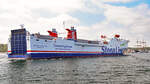 STENA GOTHICA (IMO 7826867) am 15.5.2021 in Lübeck-Travemünde einlaufend