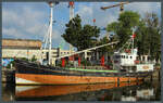 Die  Olga  wurde 1906 als Frachtschiff gebaut. In Klaipeda dient sie als Restaurantschiff. (27.08.2024)