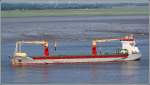 Die 2004 gebaute VICTORIA (IMO 9290074) am 08.06.2008 Weser aufwrts fahrend. Sie ist 142,69 m lang, 18,25 m breit und hat eine GT/BRZ von 7406. Heimathafen ist St. John's auf Antigua and Barbuda.
