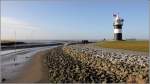 Der Leuchtturmnachbau 'Kleiner Preuße' steht am Wremertief an der Wesermündung. Hier war von 1908 bis 1930 in Leuchtturm in Betrieb. Der Nachbau wurde 2005 aufgestellt, hat für die Schifffahrt aber keine Funktion. 04.01.2014