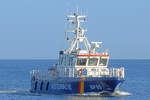 Bundespolizei-Boot BP 65 RHÖN 2 am 15.01.2022 in der Ostsee vor Lübeck-Travemünde