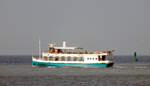 Das 26m lange Fahrgastschiff SELENE am 06.03.24 in Rostock.