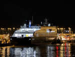 Das DFDS-Fährschiff COTE D´OPALE (IMO: 9858321) wurde 2021 gebaut und ist hier Mitte Juli 2024 im Hafen von Calais zu sehen.