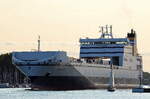 Die BORE SEA IMO-Nummer:9443554 Flagge:Niederlande Länge:195.0m Breite:26.0m Baujahr:2011 aus Travemünde auslaufend am 14.09.24