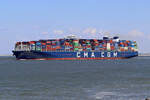 Containerschiff  CMA CGM ZHENG HE  vor Maasvlakte/Rotterdam 5.6.2024