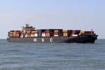 Containerschiff  MSC MIRELLA R  vor Maasvlakte/Rotterdam 5.6.2024